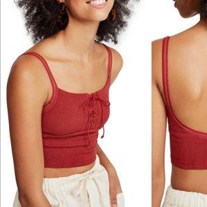 NWT Free People "She's Fancy Brami" Top in Red